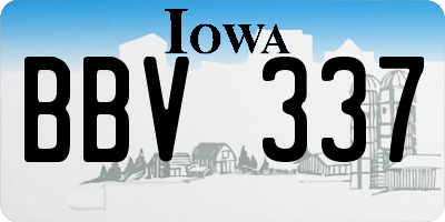 IA license plate BBV337