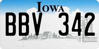 IA license plate BBV342