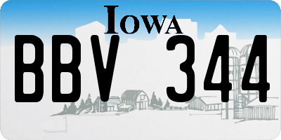 IA license plate BBV344