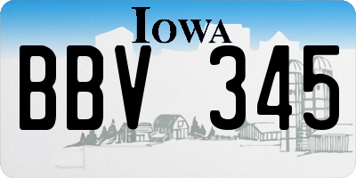 IA license plate BBV345