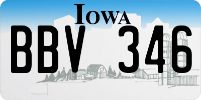 IA license plate BBV346