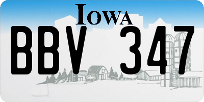 IA license plate BBV347