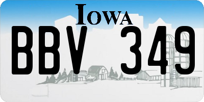 IA license plate BBV349