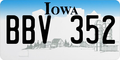 IA license plate BBV352