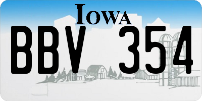 IA license plate BBV354