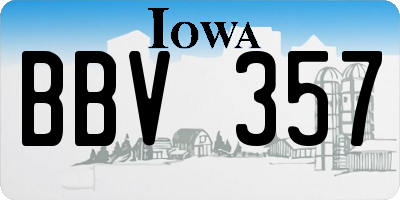 IA license plate BBV357