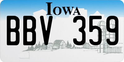 IA license plate BBV359