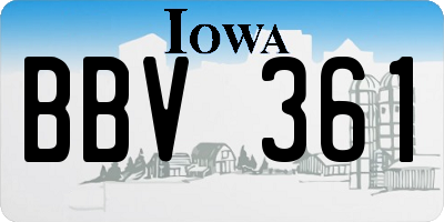 IA license plate BBV361