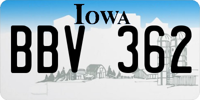 IA license plate BBV362