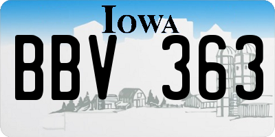 IA license plate BBV363