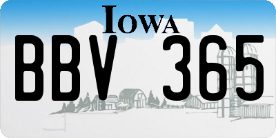 IA license plate BBV365