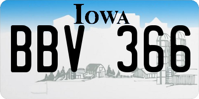 IA license plate BBV366