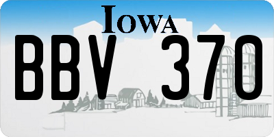 IA license plate BBV370