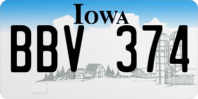 IA license plate BBV374
