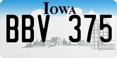 IA license plate BBV375