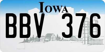 IA license plate BBV376