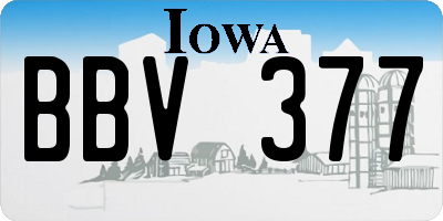 IA license plate BBV377