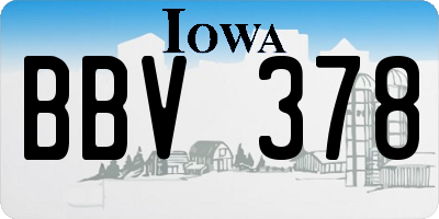 IA license plate BBV378