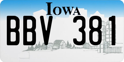 IA license plate BBV381