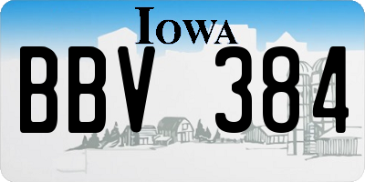 IA license plate BBV384