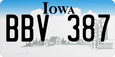 IA license plate BBV387