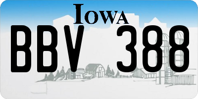 IA license plate BBV388