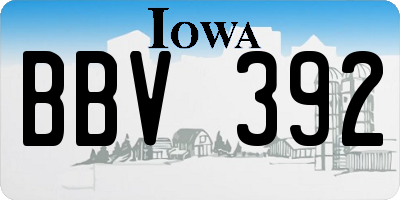 IA license plate BBV392
