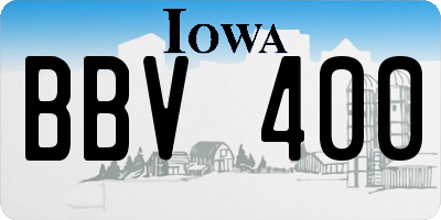 IA license plate BBV400