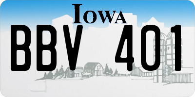 IA license plate BBV401