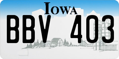IA license plate BBV403