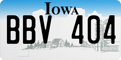 IA license plate BBV404
