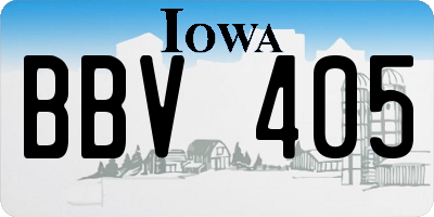 IA license plate BBV405