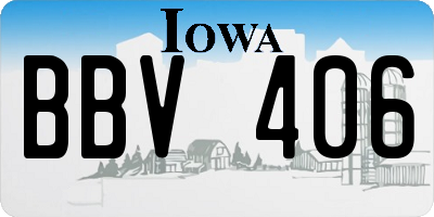 IA license plate BBV406