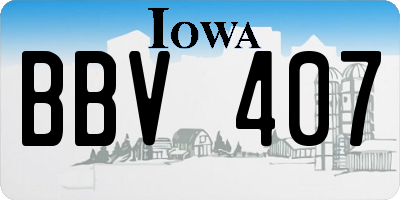 IA license plate BBV407
