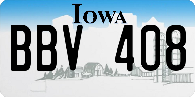 IA license plate BBV408