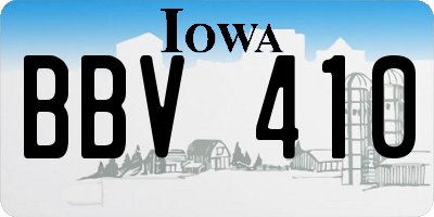 IA license plate BBV410