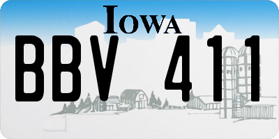 IA license plate BBV411