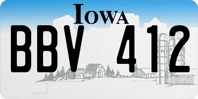 IA license plate BBV412