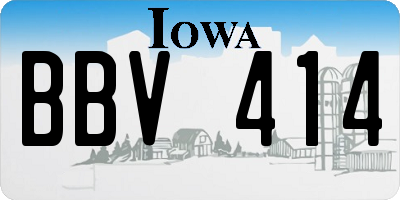 IA license plate BBV414