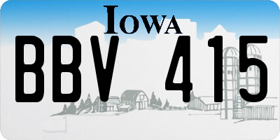 IA license plate BBV415