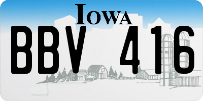 IA license plate BBV416