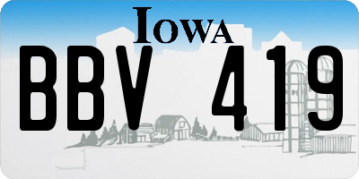 IA license plate BBV419