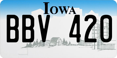 IA license plate BBV420