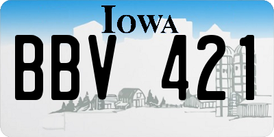 IA license plate BBV421