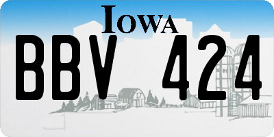 IA license plate BBV424