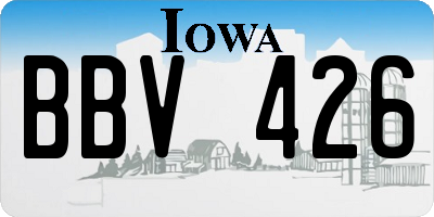 IA license plate BBV426