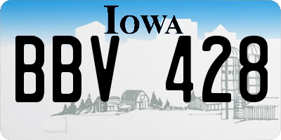 IA license plate BBV428