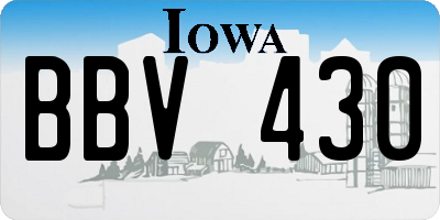 IA license plate BBV430