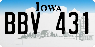 IA license plate BBV431