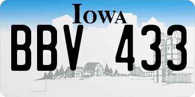 IA license plate BBV433